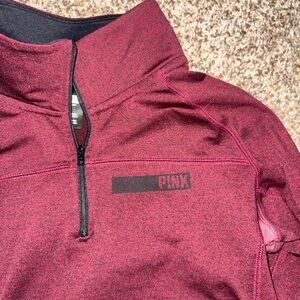 PINK quarter zip maroon jacket